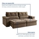 Ver imagem 7 de Sofá Retrátil e Reclinável 4 Lugares Veludo Classic Sala de Estar Vancouver 290cm Marrom Bege