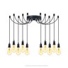Lustre Aranha com 10 Pendentes (2m Cabo Preto+ Soquetes + Canopla) - 1