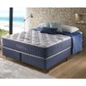 Cama Box King Azul + Colchão Molas Ensacadas Visco Gel California 193x203x68cm - 2