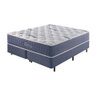 Cama Box King Azul + Colchão Molas Ensacadas Visco Gel California 193x203x68cm - 1