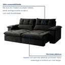 Ver mais imagens de Sofá Retrátil e Reclinável 4 Lugares Veludo Classic Sala de Estar Vancouver 290cm Preto