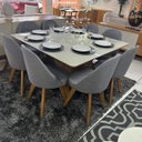 Ver imagem 2 de Sala de Jantar Mesa Quadrada Sanches 723 com 8 Cadeiras Dilly Giratórias