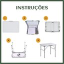 Ver imagem 6 de Mesa Dobrável Maleta Alumínio Alça Portátil 90x60 Camping Pesca Jardim Externa Salão Festas Gourmet
