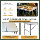 Ver imagem 3 de Mesa Dobrável Maleta Alumínio Alça Portátil 90x60 Camping Pesca Jardim Externa Salão Festas Gourmet