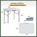 Ver imagem 5 de Mesa Dobrável Maleta Alumínio Alça Portátil 90x60 Camping Pesca Jardim Externa Salão Festas Gourmet