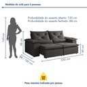 Ver imagem 4 de Sofá Retrátil e Reclinável 3 Lugares Suede Londres 230cm Yescasa Cinza
