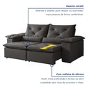 Ver imagem 6 de Sofá Retrátil e Reclinável 3 Lugares Suede Londres 230cm Yescasa Cinza