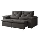 Ver imagem 3 de Sofá Retrátil e Reclinável 3 Lugares Suede Londres 230cm Yescasa Cinza