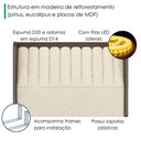 Ver imagem 5 de Cabeceira Casal 140 cm Lumina LED com Frame Boucle Tca 310 Corino Tcs 721 Peer
