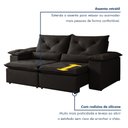 Ver imagem 6 de Sofá Retrátil e Reclinável 3 Lugares Suede Londres 230cm Yescasa Preto