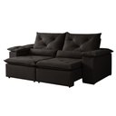 Ver imagem 3 de Sofá Retrátil e Reclinável 3 Lugares Suede Londres 230cm Yescasa Preto