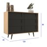 Cômoda 6 Gavetas 124 Cm de Comprimento, Altura 90 Cm - 3