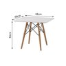 Conjunto De Mesa Eames Eiffel Madeira Infantil 68cm Quadrado Branco 4 Cadeiras Rosas - 3