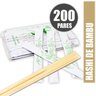 Kit 200 Pares de Hashi Waribashi Bambu 20cm Sache de Papel - 6
