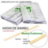 Kit 200 Pares de Hashi Waribashi Bambu 20cm Sache de Papel - 2