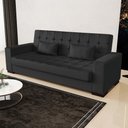 Ver imagem 2 de Sofá Cama Decorativo 210cm Beesley Pu Preto Fosco - Gran Belo