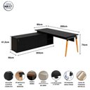 Ver imagem 3 de Mesa Diretor Executiva 200 cm X 203 cm Pés Cavalete em Madeira com Caixa de Tomadas e Armário