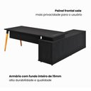 Ver imagem 7 de Mesa Diretor Executiva 200 cm X 203 cm Pés Cavalete em Madeira com Caixa de Tomadas e Armário