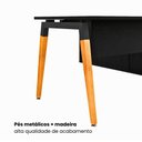 Ver mais imagens de Mesa Diretor Executiva 200 cm X 203 cm Pés Cavalete em Madeira com Caixa de Tomadas e Armário