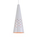 Ver imagem 3 de Pendente Cone Furado Luminária Lustre Alumínio Branco Brilhante C/ Laranja - T&T Iluminação