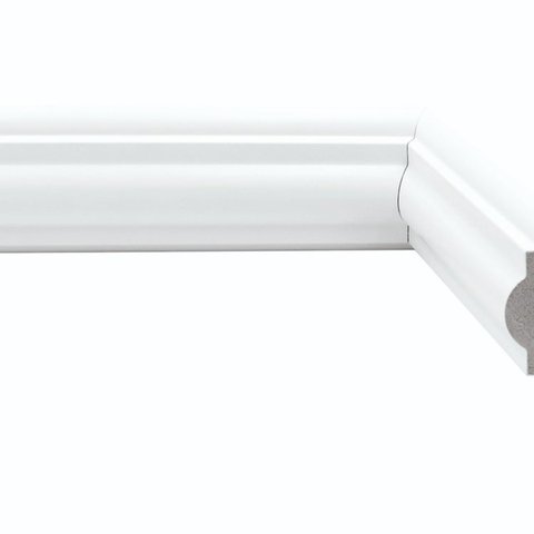 Kit 7,2m Linear Rodameio de Poliestireno Frisado 7,5CMX2,40m Branco Casa Grassi