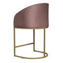 Ver imagem 3 de Poltrona Banqueta Decorativa Estofada Mia Veludo Base Metal Dourada - Estopar Poltrona Mia Veludo Ro