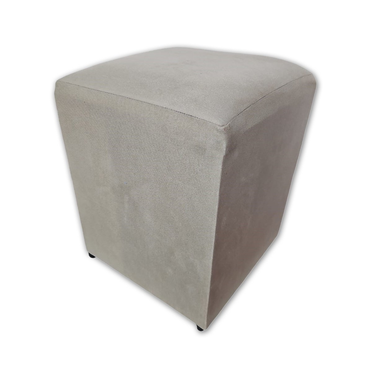 Puff Banqueta Quadrado Cubo Decorativo Courino e Suede Bege Suede - 2