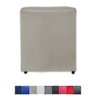 Puff Banqueta Quadrado Cubo Decorativo Courino e Suede Bege Suede - 1