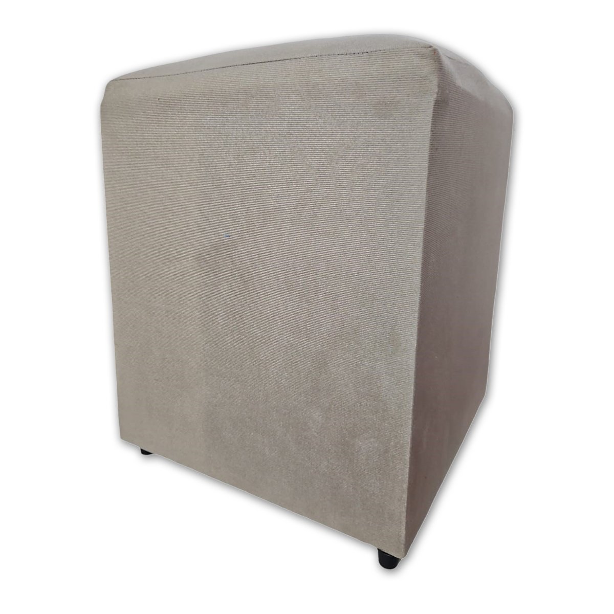 Puff Banqueta Quadrado Cubo Decorativo Courino e Suede Bege Suede - 3