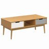 Mesa de Centro 2 Gavetas em Madeira Maciça Linha Nórdica Yescasa  - 2