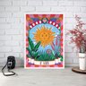 Quadro Carta Tarot Sol - Le Soleil 33x24cm - com Vidro:moldura Branca - 2