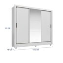 Ver imagem 5 de Guarda Roupa Casal França 3 Portas Deslizantes e 2 Gavetas Branco com Espelho e Pés - Santos Andir