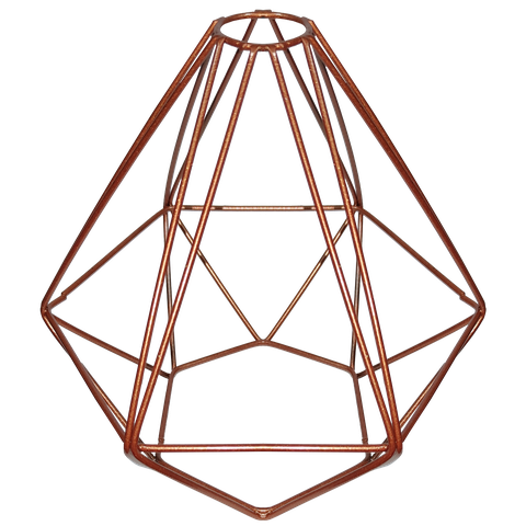 Cupula de Aramado Diamante Cobre para Pendente e Abajur G