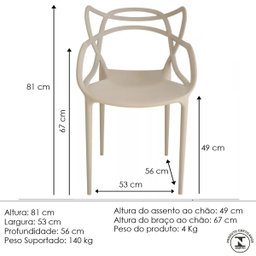 Cadeira Ana Maria Allegra Nude Kit com 4 - 5