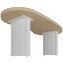 Ver imagem 7 de Mesa para Escritório 200cm Tamburato Curves A02 Carvalho Branco - Lyam Decor