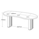 Ver imagem 5 de Mesa para Escritório 200cm Tamburato Curves A02 Carvalho Branco - Lyam Decor