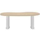 Ver imagem 3 de Mesa para Escritório 200cm Tamburato Curves A02 Carvalho Branco - Lyam Decor
