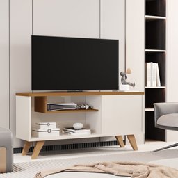 Rack Multiuso Moderno para Tv até 42 Pol. com Prateleiras:ype/off - 1