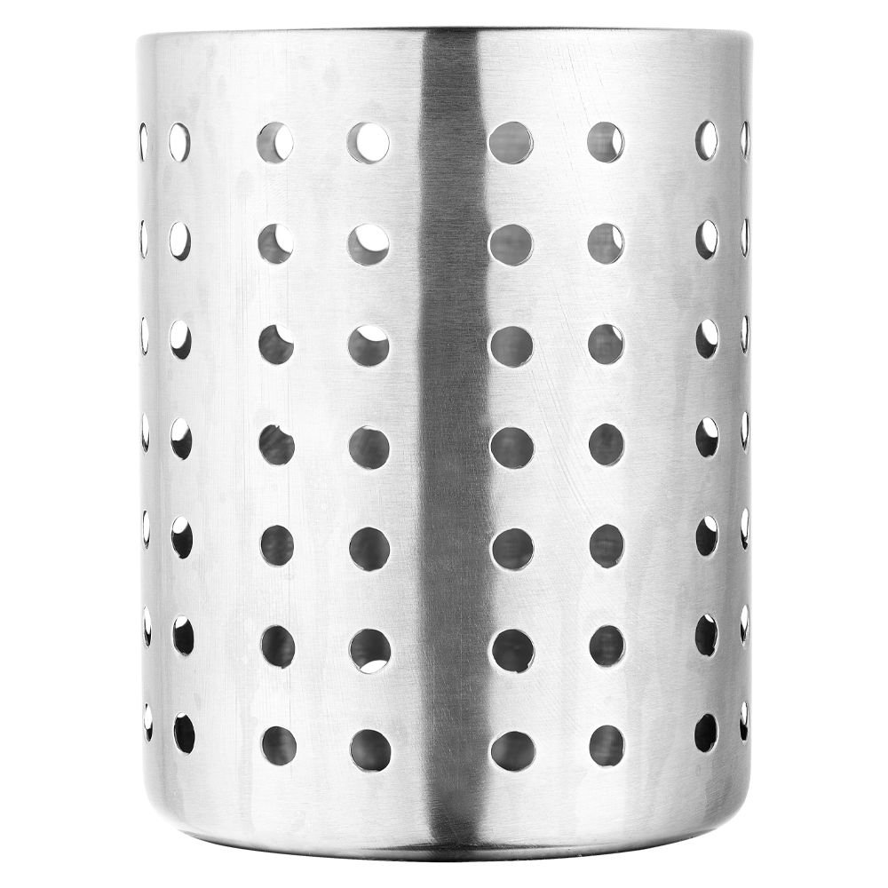 Porta Talheres Em Inox Escovado Vazado Cozinha Prática - 3