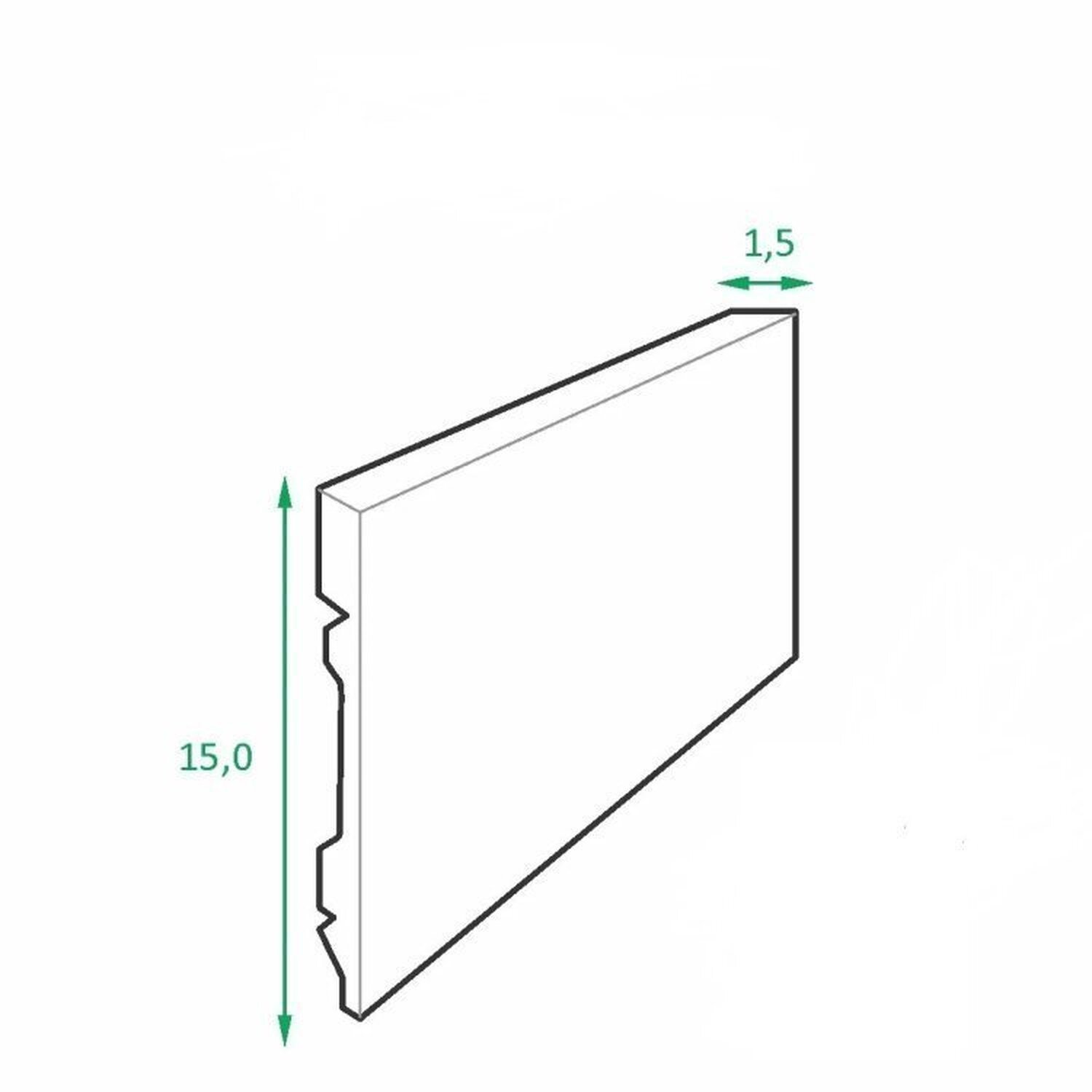 Kit rodapé de Poliestireno 3 Barras Lisas de 15cm x 2,40m Rende 6,75 Metros Casa Grassi  - 3