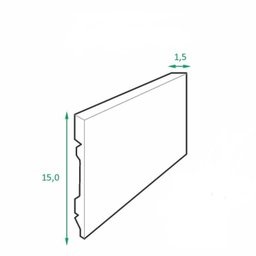 Kit rodapé de Poliestireno 3 Barras Lisas de 15cm x 2,40m Rende 6,75 Metros Casa Grassi  - 3