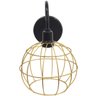 Luminária Arandela Parede Aramada Globo Industrial Retro + Lâmpada Led Vintage Preto/Dourado - 4