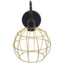 Ver imagem 4 de Luminária Arandela Parede Aramada Globo Industrial Retro + Lâmpada Led Vintage Preto/Dourado