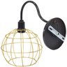 Luminária Arandela Parede Aramada Globo Industrial Retro + Lâmpada Led Vintage Preto/Dourado - 5