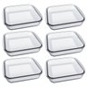 Conjunto 6 Formas Assadeiras Quadradas 1,1L Marinex em Vidro Temperado Transparente - 1