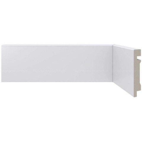 Kit 11,25m Linear Rodapé de Poliestireno Liso 7CMX2,25m Branco Casa Grassi
