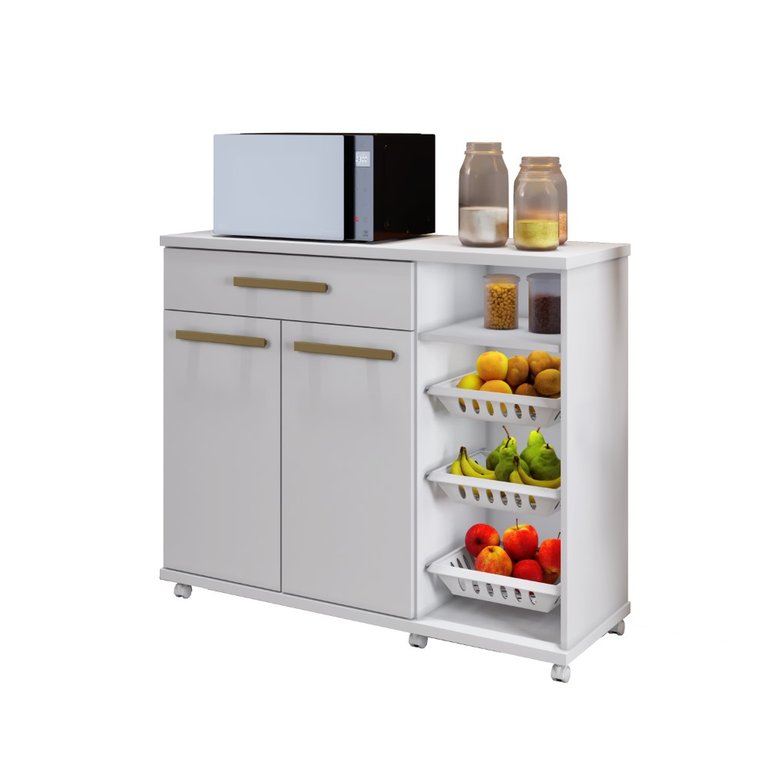 Armário de Cozinha com Fruteira Salinas Arte Móveis:branco