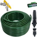 Ver imagem 1 de Mangueira de Jardim 30m Metros Reforçada Trançada + Torneira de Metal com Porta Cadeado 1/2"