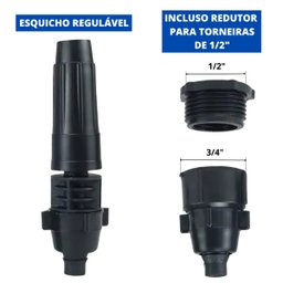Mangueira de Jardim 30m Metros Reforçada Trançada + Torneira de Metal com Porta Cadeado 1/2" - 4