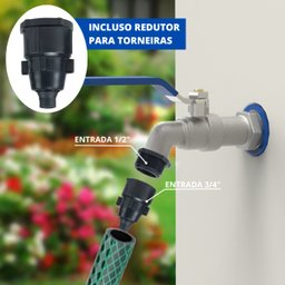 Mangueira de Jardim 30m Metros Reforçada Trançada + Torneira de Metal com Porta Cadeado 1/2" - 5
